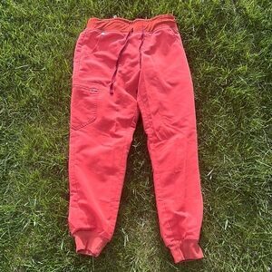 Figs Women's Pants in Bright Coral